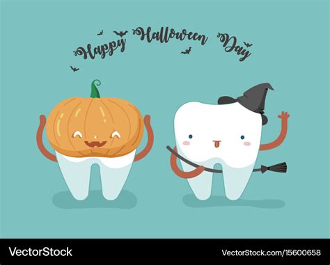 Happy halloween teeth and tooth concept de Vector Image