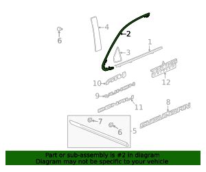 Gm Front Passenger Side Door Window Upper Reveal Molding