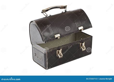 Vintage Metal Lunch Box Painted Black Stock Photos Image 27243713