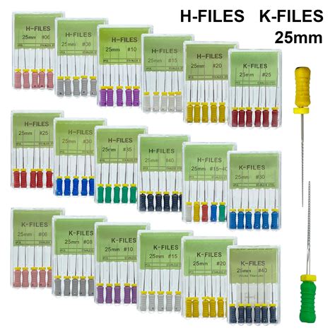 Pcs Dental Hand Use H Files And K Files Mm Stainless Steel