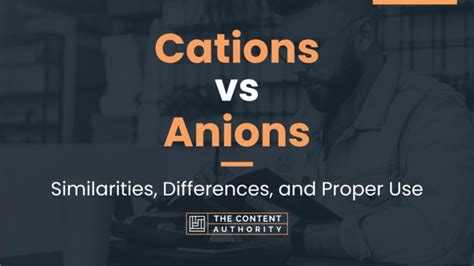 Cations vs Anions: Similarities, Differences, and Proper Use