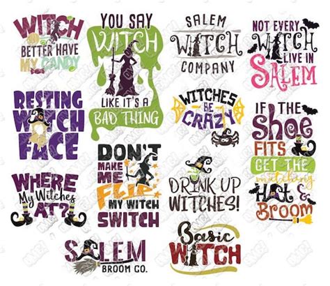 Witch Svg Quotes Sayings Words Halloween Bundle Svg Dxf Eps Etsy