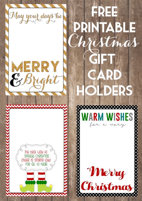 Printable Christmas Gift Card Holders The Girl Creative Holiday Gift