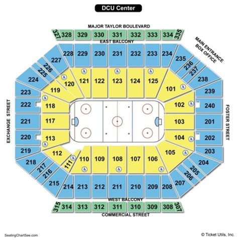 Dcu Center Seating Chart Hockey Center Seating Chart