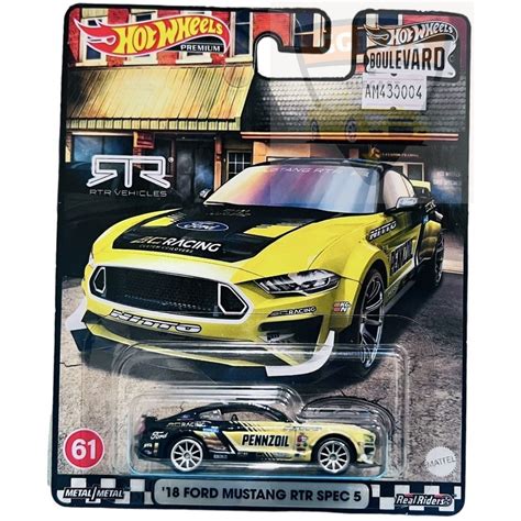 Jual Hotwheels Hot Wheels Premium Boulevard Ford Mustang Rtr Spec Penzoil Kuning Shopee