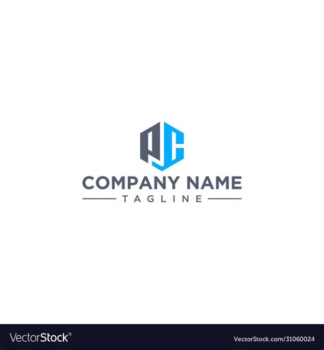 pc hexagon logo royalty  vector image vectorstock