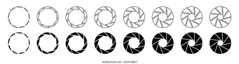 Camera Diaphragm Values Different Lens Aperture Stock Illustration