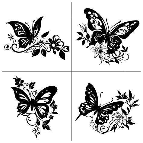 Floral Butterfly Svg Flower Svg Files Flower Butterfly Svg Flower