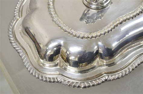 Vintage Regency Style Silver Plated Covered Vegetable Dish Serving