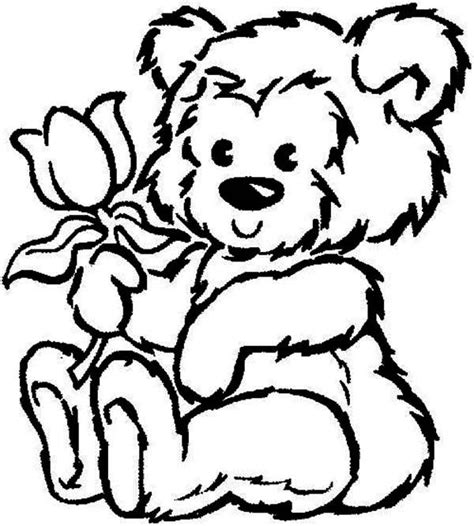 How To Draw A Teddy Bear Holding A Rose