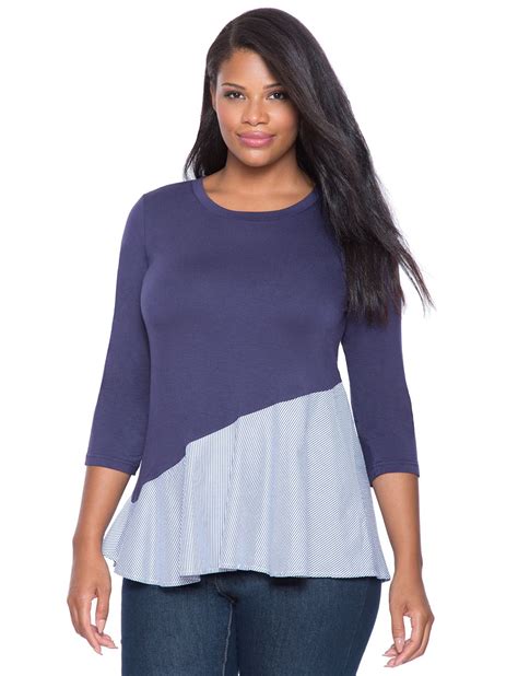 Asymmetrical Flare Top Womens Plus Size Tops Eloquii Plus Size