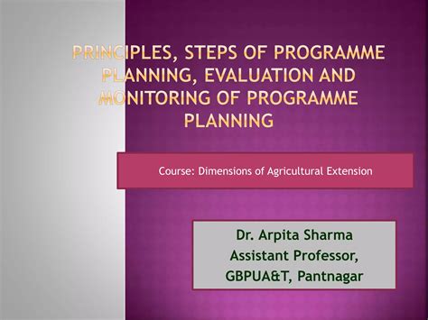 Principles Steps Of Programme Planning Evaluation And Monitoring Of