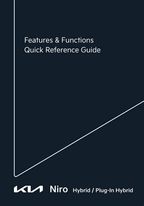 2024 KIA Niro Hybrid / Plug-in Hybrid Features & Functions Guide PDF ...