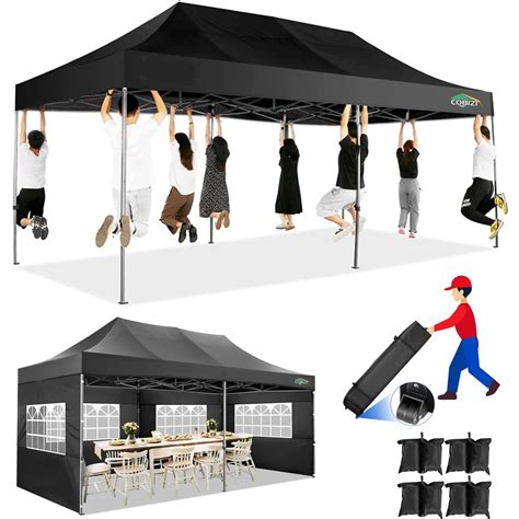 Cobizi X Heavy Duty Pop Up Canopy Tent With Sidewalls Easy Up