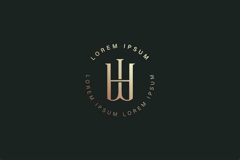 Hw Modern Luxury Monogram Typography Logo Design Hw Monogram Hw