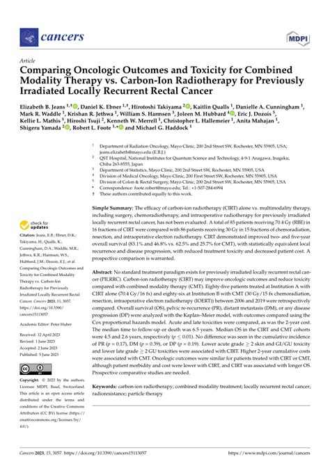 Pdf Comparing Oncologic Outcomes And Toxicity For Combined Modality