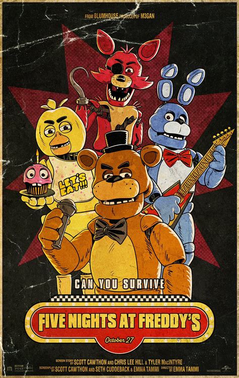 Exclusive Illustrated FNaF Movie Poster At Fandango R Fivenightsatfreddys