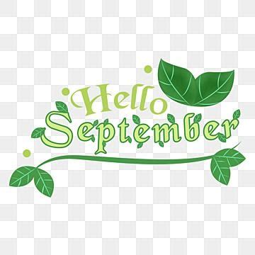 Hello September Vector Png Images Hello September Lettering With Leaf