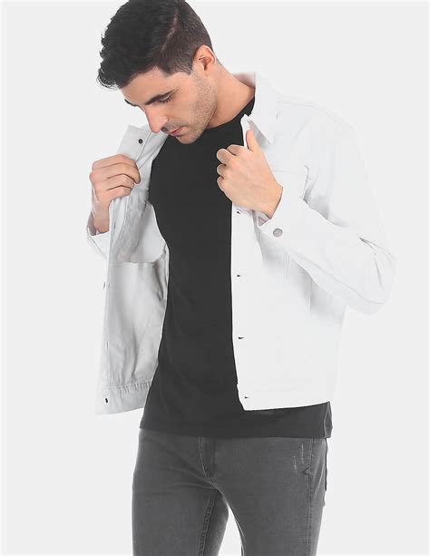 Buy Calvin Klein Men White Slim Fit Foundation Denim Jacket - NNNOW.com