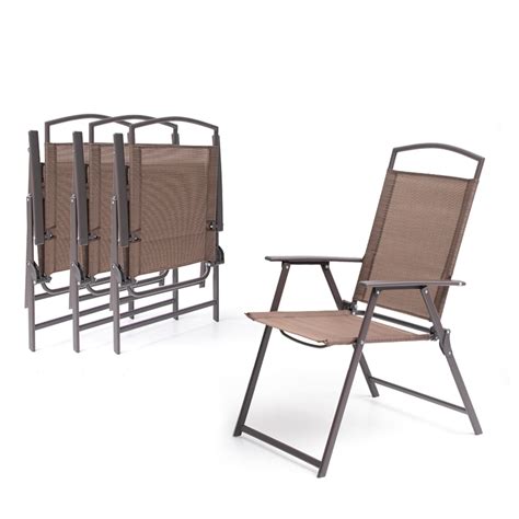 4PCS Outdoor Folding Dining Chairs Patio Furniture at Lowes.com