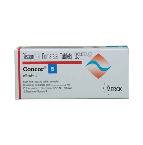 Concor 5 Tablet Bisoprolol 5mg 10 Tablets In 1 Strip Prescription