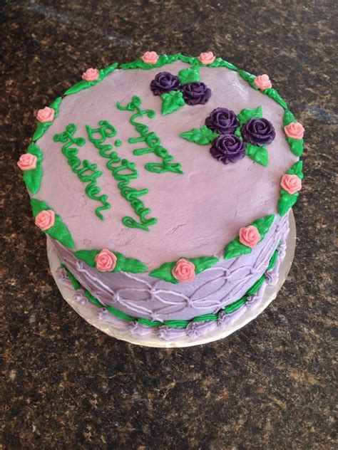 Purple Cake With Rose Buds