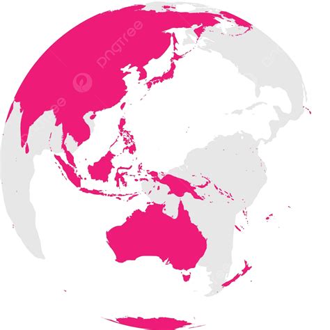 Vector Illustration Of A Flat Earth Globe With A Pink World Map