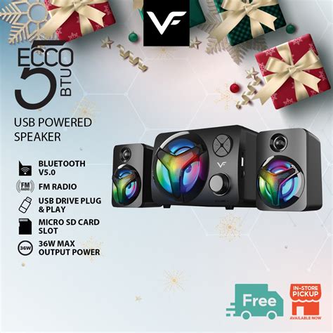 Vinnfier VF ECCO 5 BTU 2023 Version Bluetooth 2 1 USB Power Speaker LED