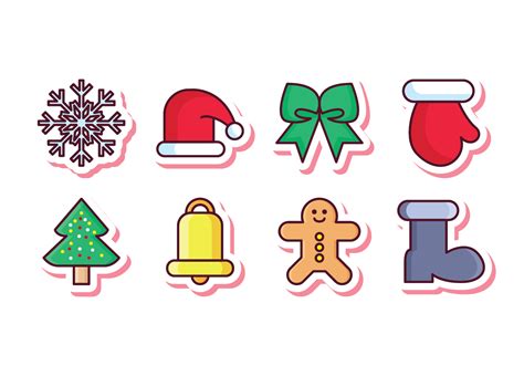 Free Christmas Sticker Icon Set Vector Art At Vecteezy