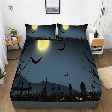 Happy Halloween Bed Sheets Fitted Sheets Luxury Festival Gift For ...