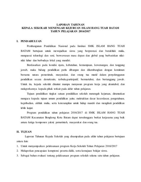 Laporan Tahunan Kepala Sekolah