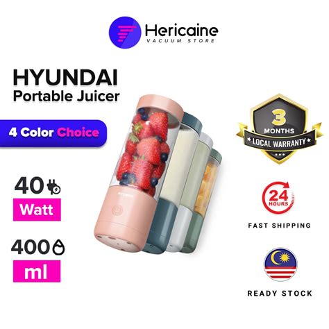 2024 Upgrade Hericaine Hyundai Mini Fruit Blender USB Rechargeable