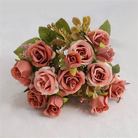 Quinlirra Artificial Flower Realistic Long Single Stem Fake Artificial Silk Flowers Bouquet For