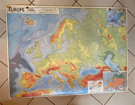 Ancienne Carte Affiche Scolaire D Cole Mdi Plastifi E Europe Eur