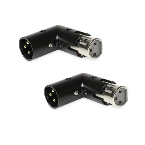 Buy Pair Of Pin Xlr Angle Adapter Dual Male Female Durable Metal