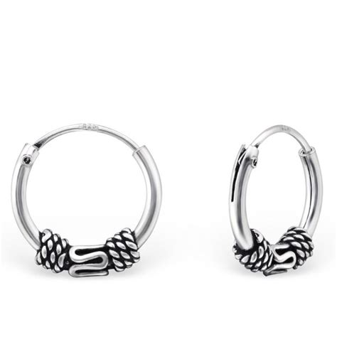 Bali Oorringen Hoops 925 Zilver 10 Mm BALI OORBELLEN Idhuna Jewels