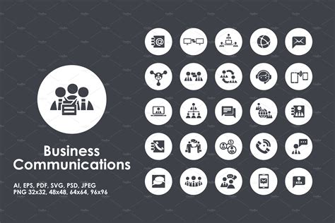 Business Communication simple icons ~ Icons ~ Creative Market