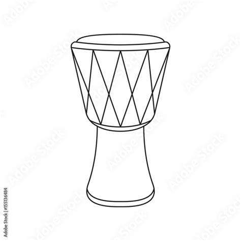 Djembe Drum On White Background Stock Vector Adobe Stock