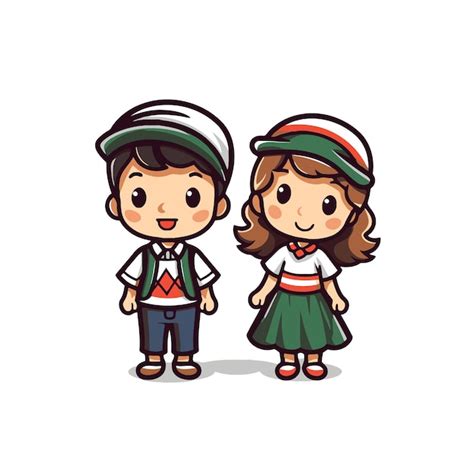 Premium Vector | Cute boy and girl wearing oktoberfest costume cartoon ...