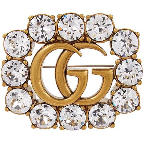 Gucci Gg Marmont Crystal Embellished Brooch Liked On Polyvore