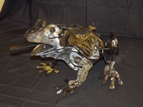 Metal Art Frog Steel Art Frog Garden Art Frog By Etsy Steel Art