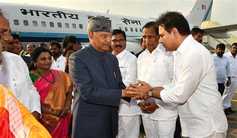 Minister Ktr Welcomed His Excellency President Of India Shri Ram Nath