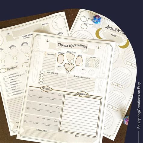 Celestial Dnd 5e Character Sheet Dungeons And Dragons Stat Sheet Dnd