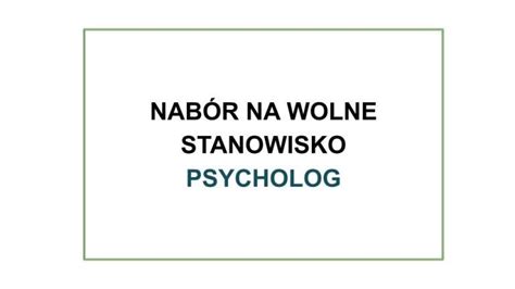 Nab R Na Wolne Stanowisko Psycholog Przedszkole Miejskie Nr