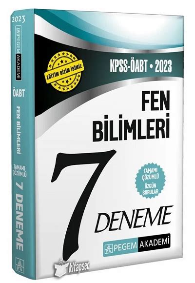 2023 ÖABT Fen Bilimleri 7 Deneme Çözümlü Pegem Akademi Yayınları