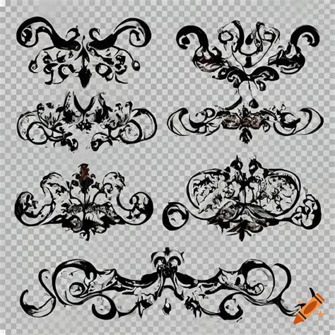 Transparent Background With Victorian Style Flourishes