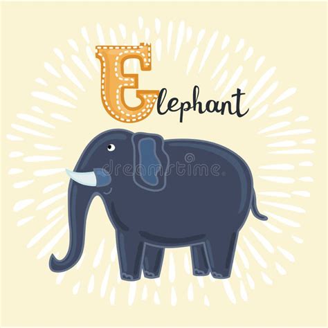 Alfabeto Del Parque Zoológico Del Elefante De La Letra E ABC Inglés Con