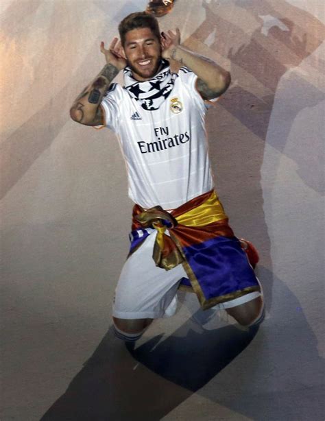 Sergio Ramos Of Real Madrid Celebrating Their Champions League Victory