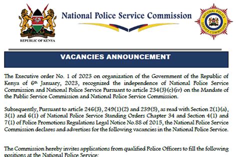 Nps Police Jobs Advertisement 2023 National Police Service Commission