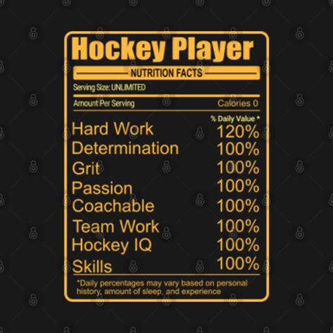 Hockey Player Nutrition Facts Hockey T Shirt Teepublic